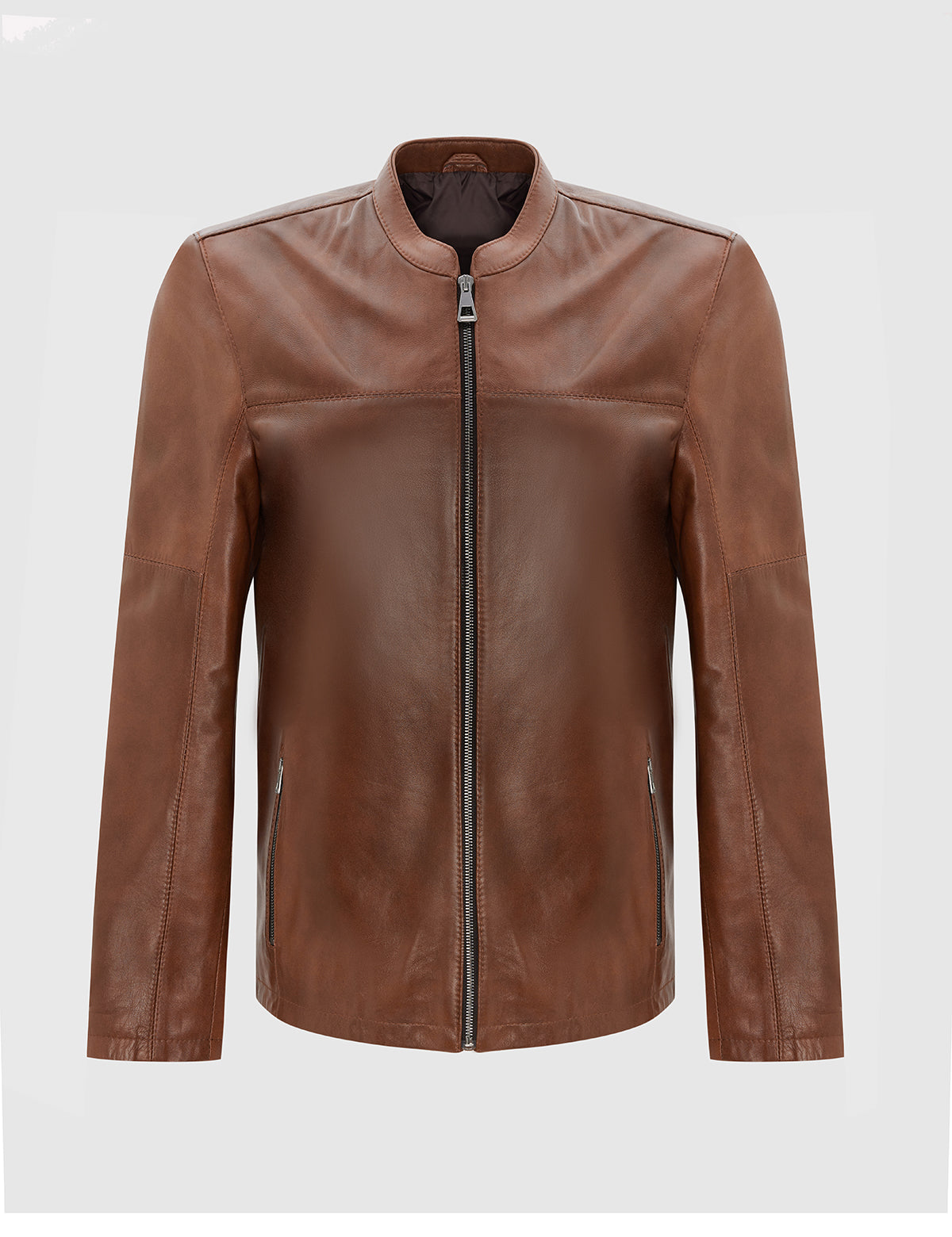 Haji Saddle Brown Men's Leather Jacket