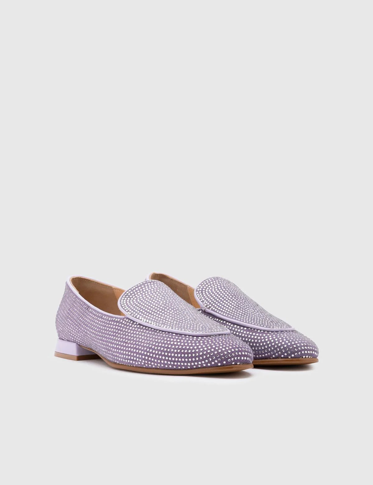 Himari Lilac Wildleder Damen Loafer mit Steinen