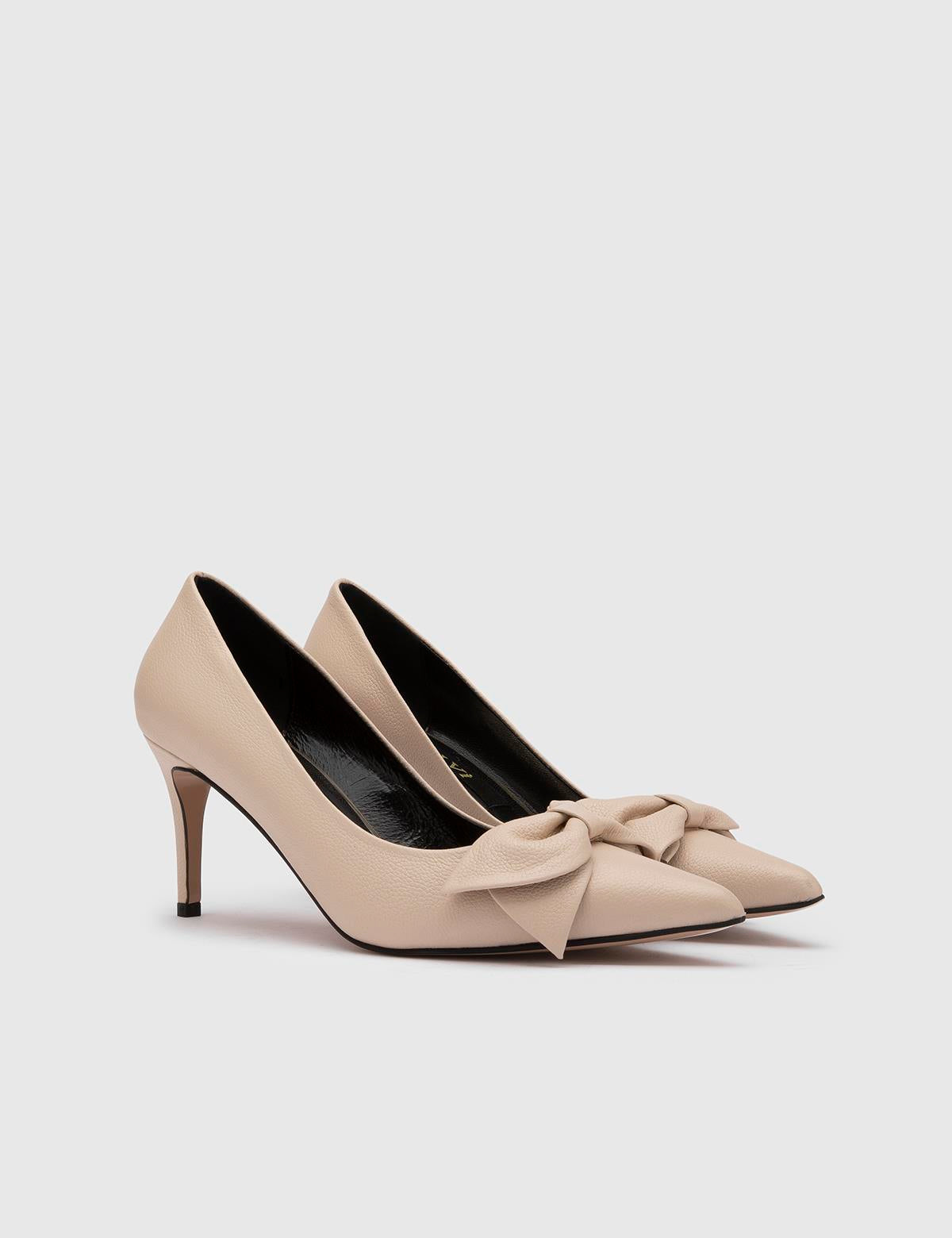 Madeira Beige Floater Leder Damen Stiletto