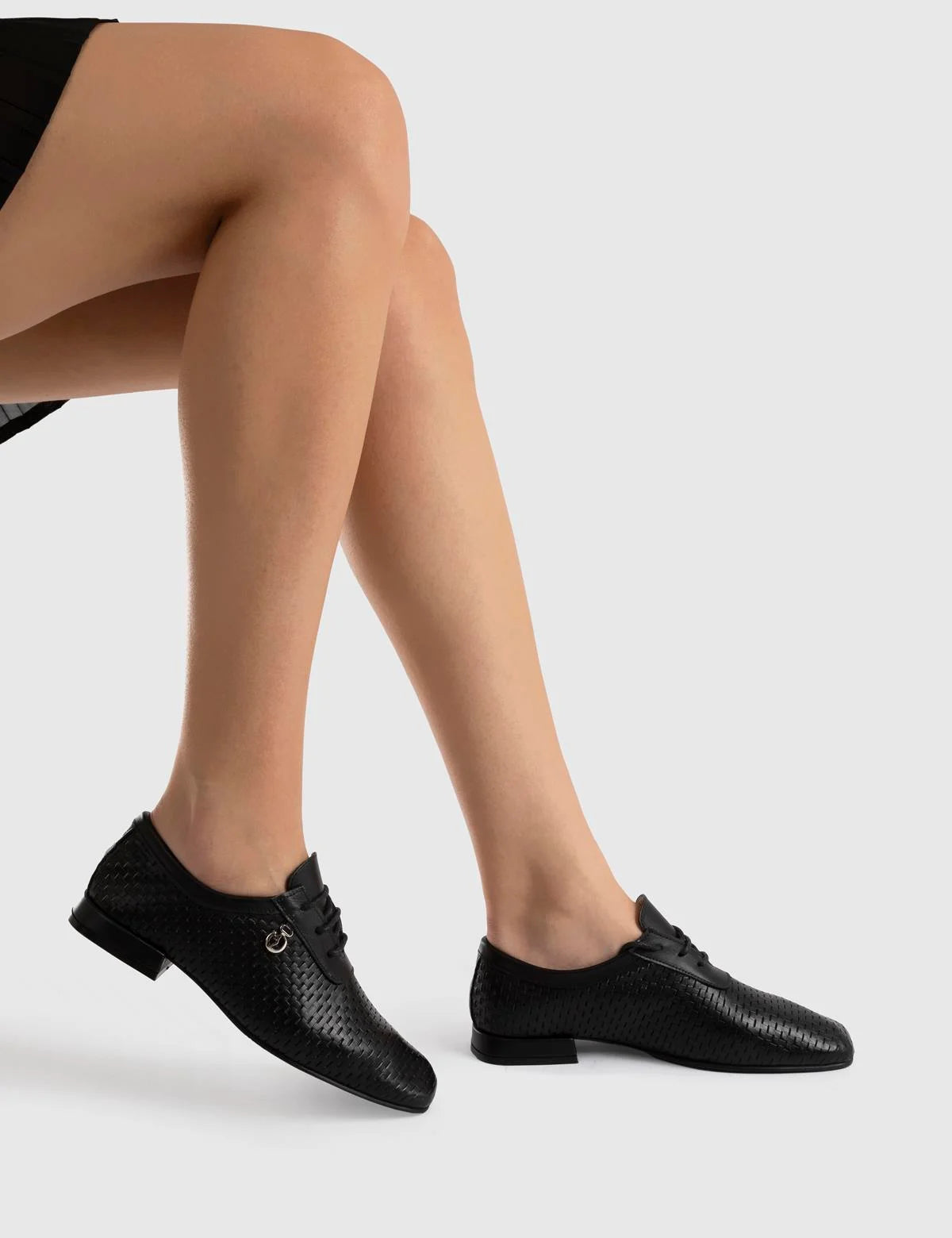 Marleen Damen Oxford aus schwarzem Leder