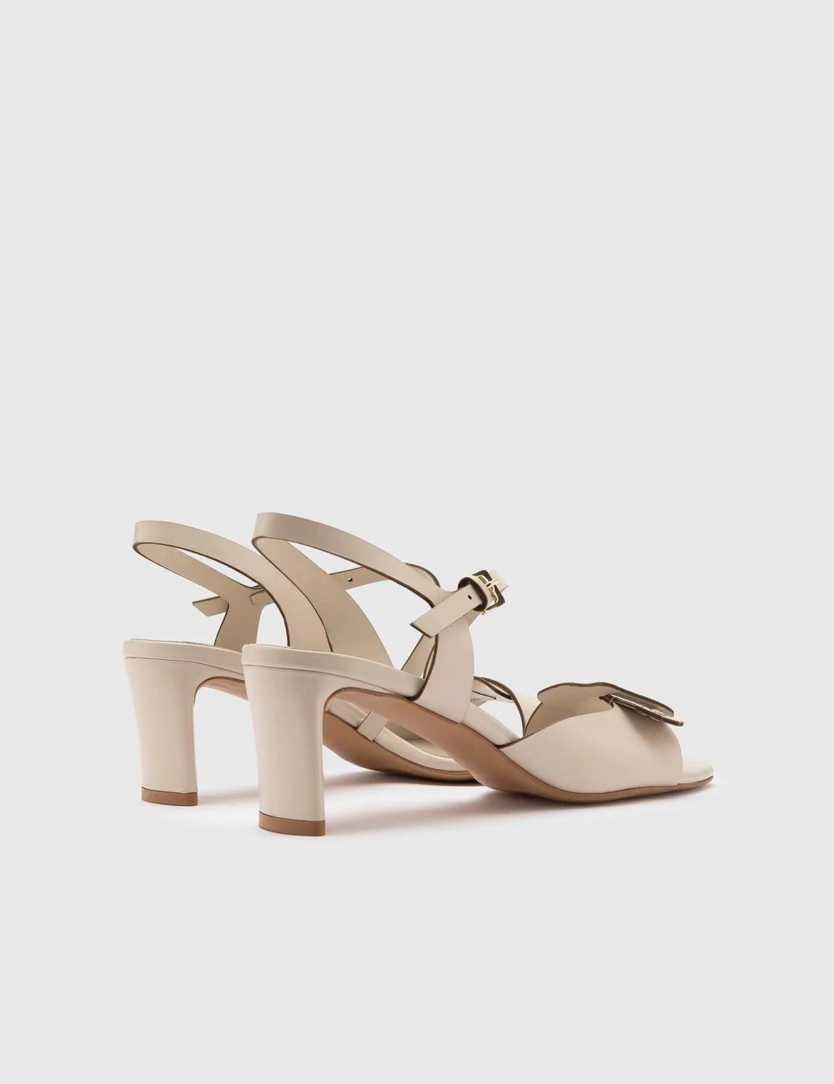 Vince Beige Leather Women's Heeled Sandal