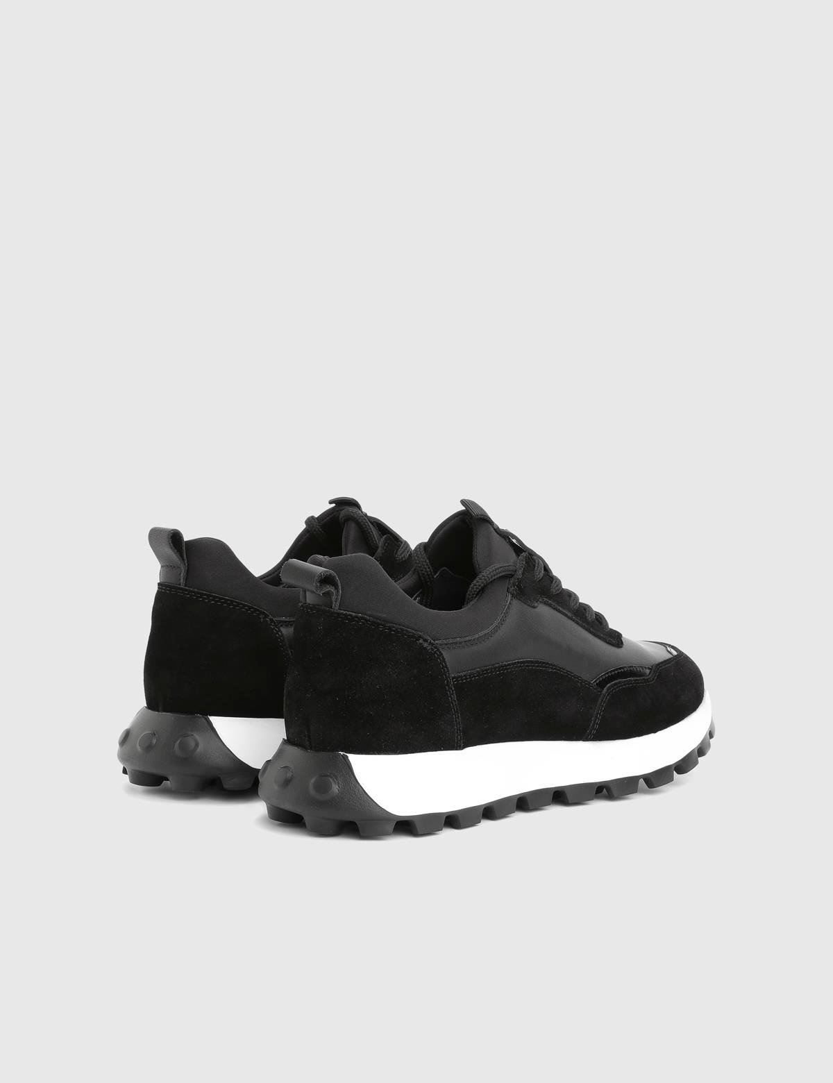 Aaron Black Suede Leather Men's Sneaker