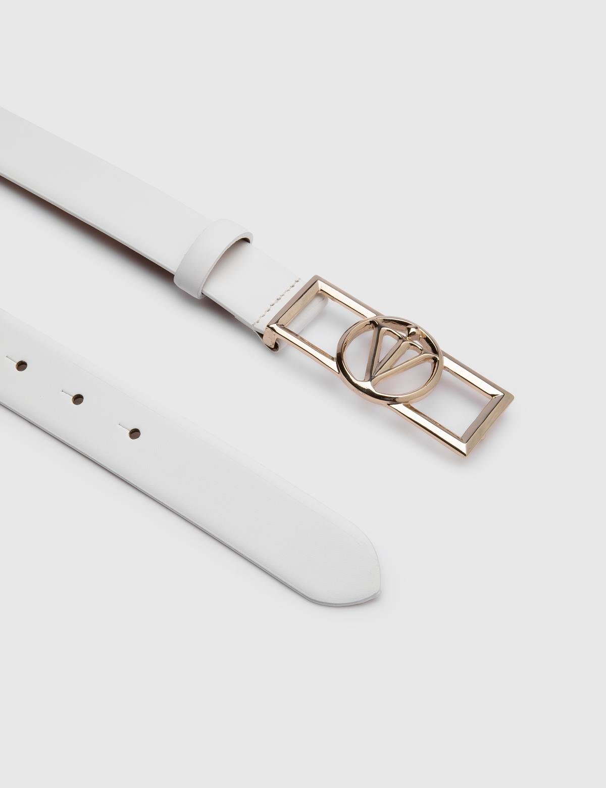 Agathe White Leather Women's Belt