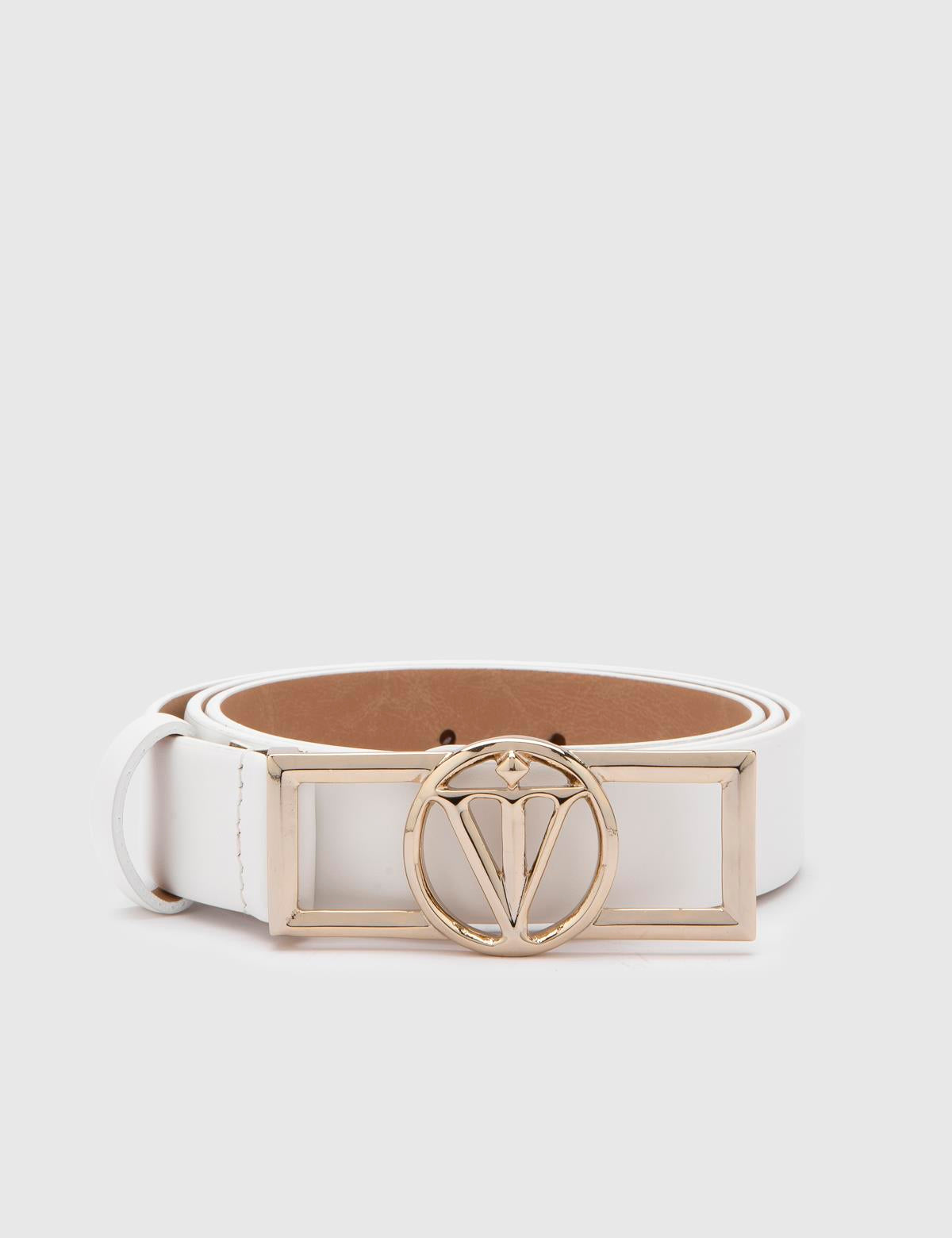 Agathe White Leather Women's Belt