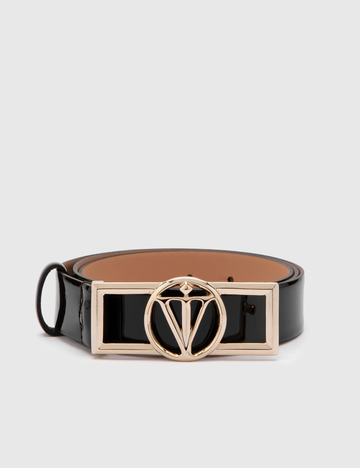 Agathe Black Patent Leather Women's Belt