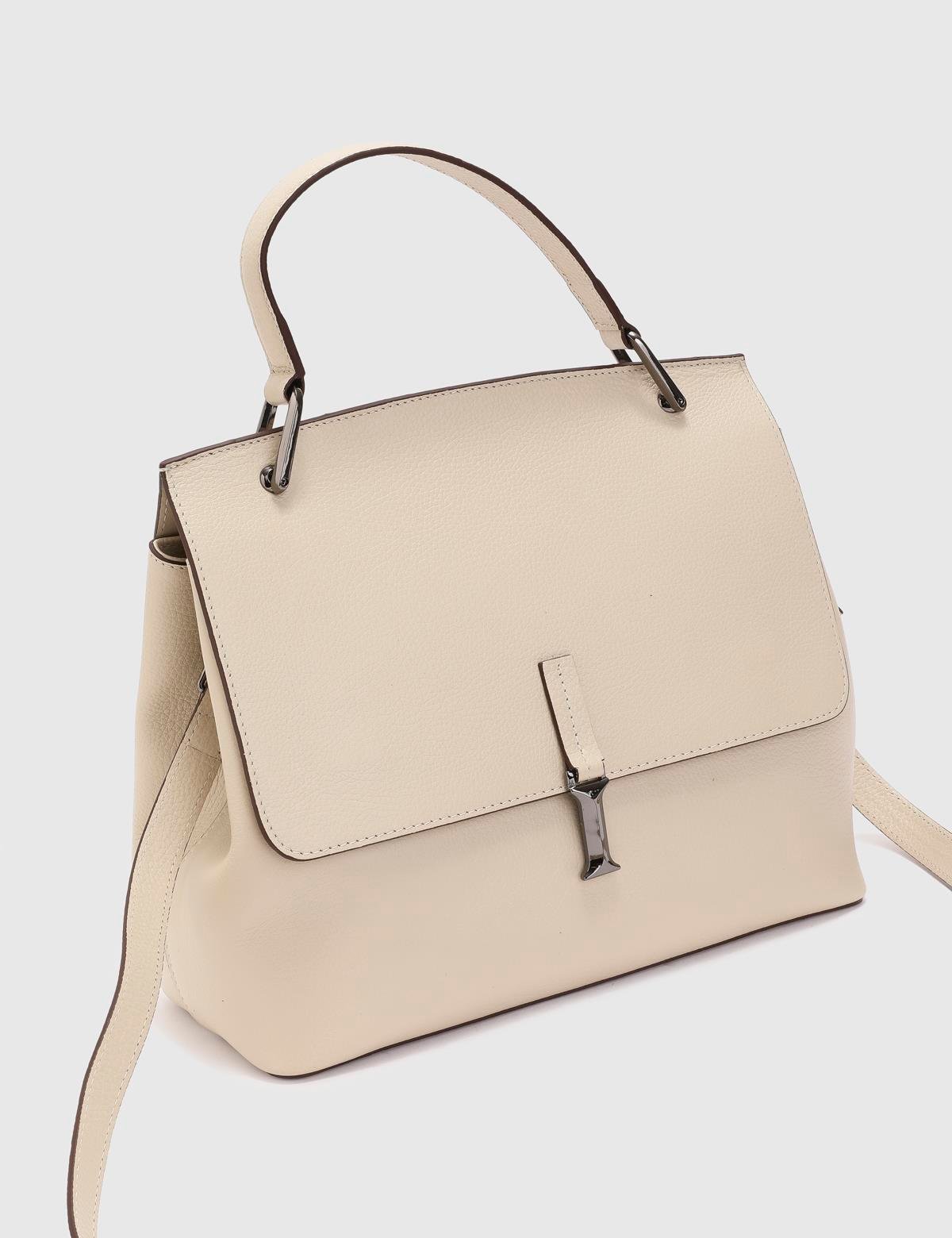 Aires Cream Floater Leder Damenhandtasche