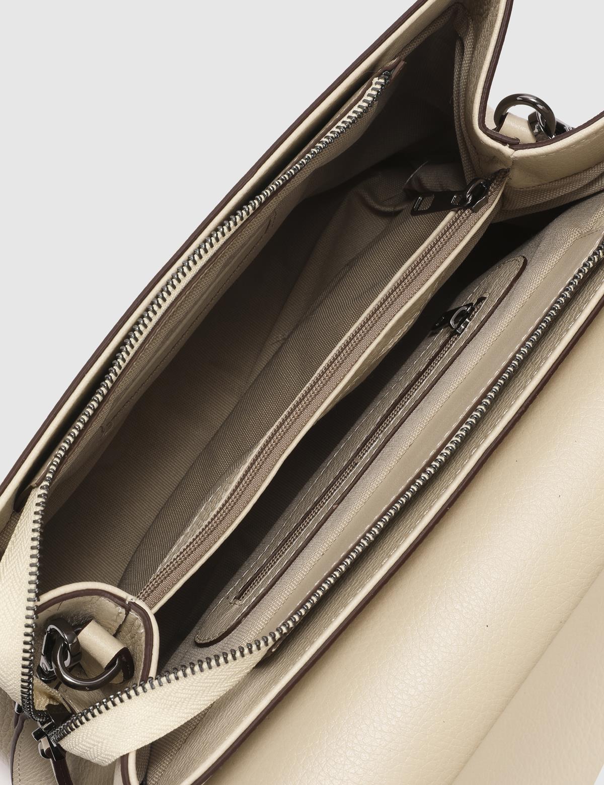 Aires Cream Floater Leder Damenhandtasche