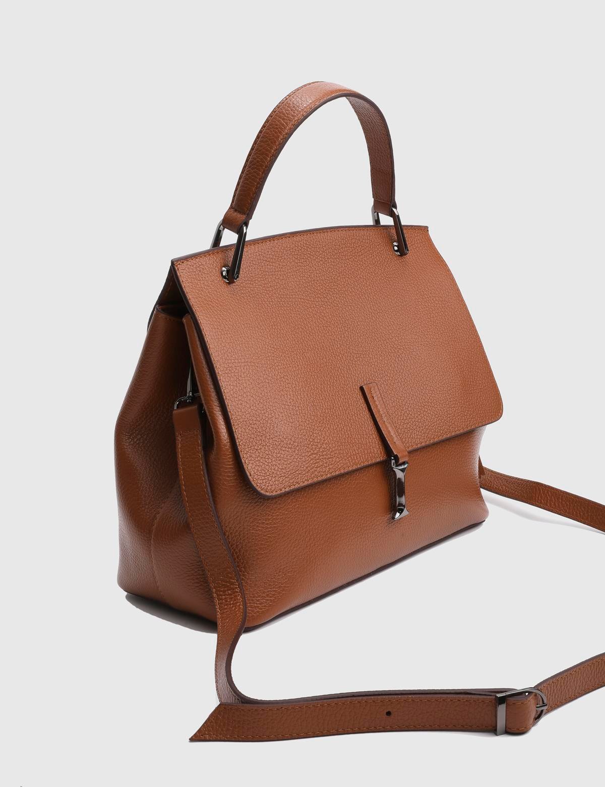 Aires Saddle Brown Floater Leather Women's Handbag