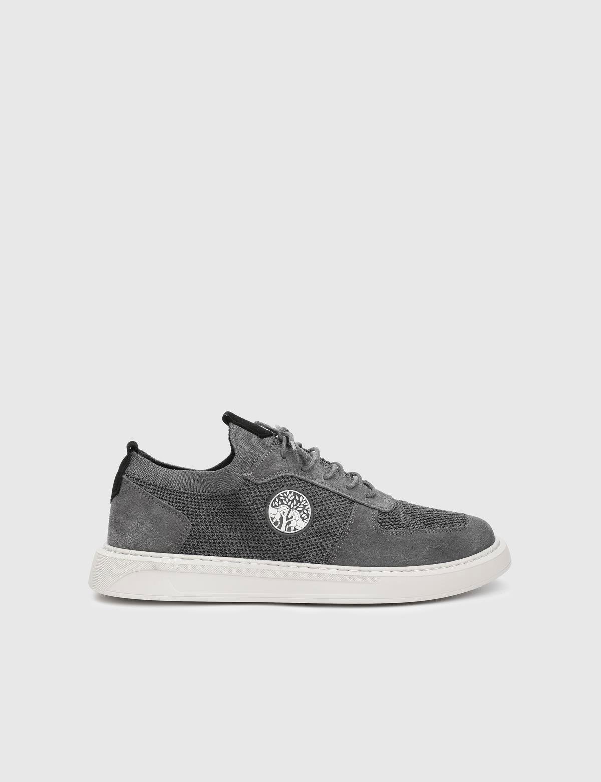 Albury Grey Suede Leather Tricot Men's Sneaker
