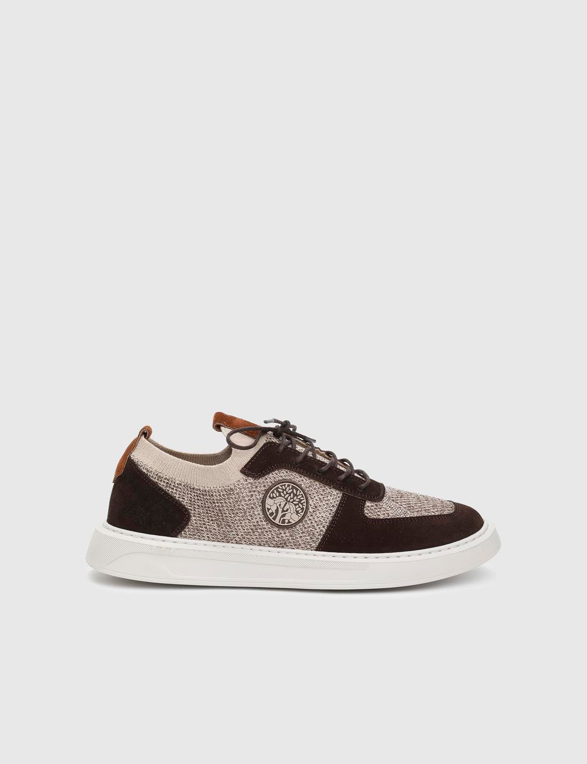 Albury Brown Suede Leather Tricot Men's Sneaker