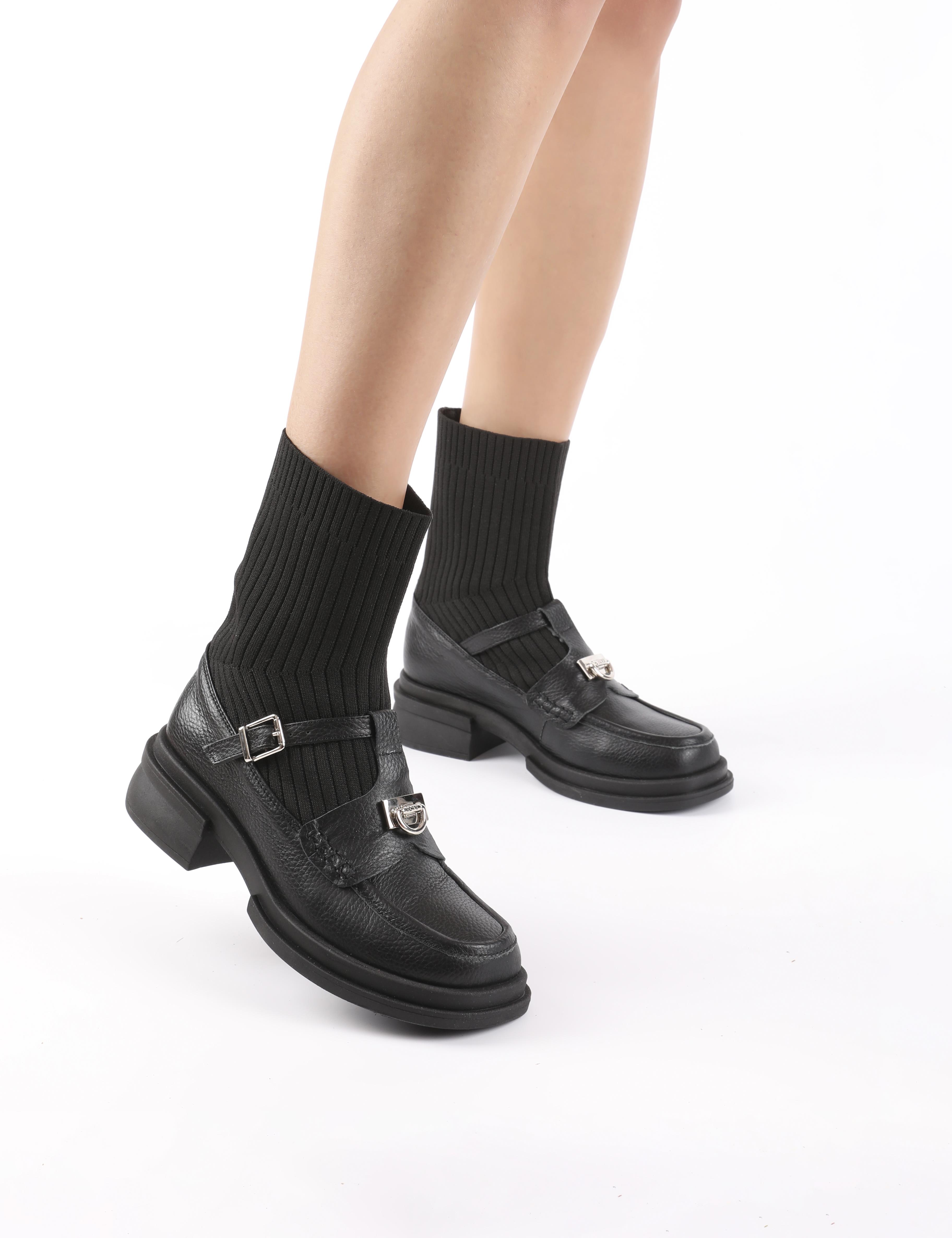 Alie Black Leather Women's Boot