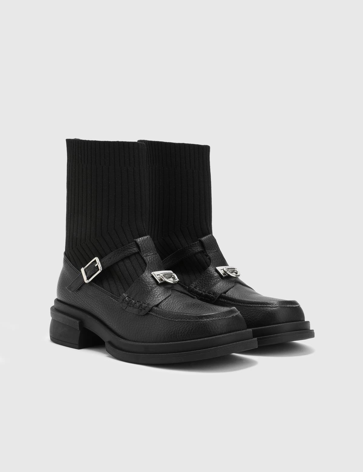 Alie Black Leather Women's Boot