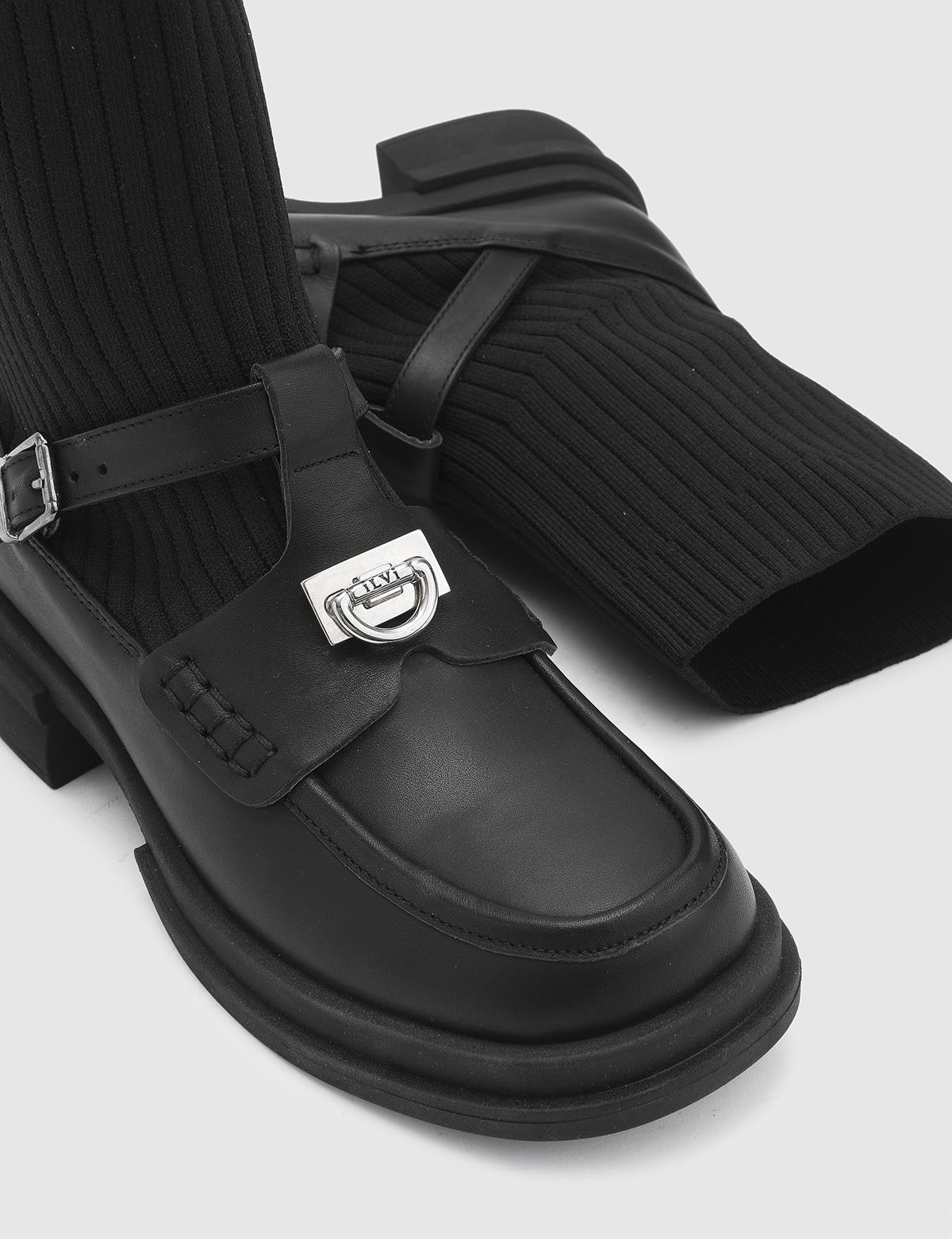 Alie Black Leather Women's Boot