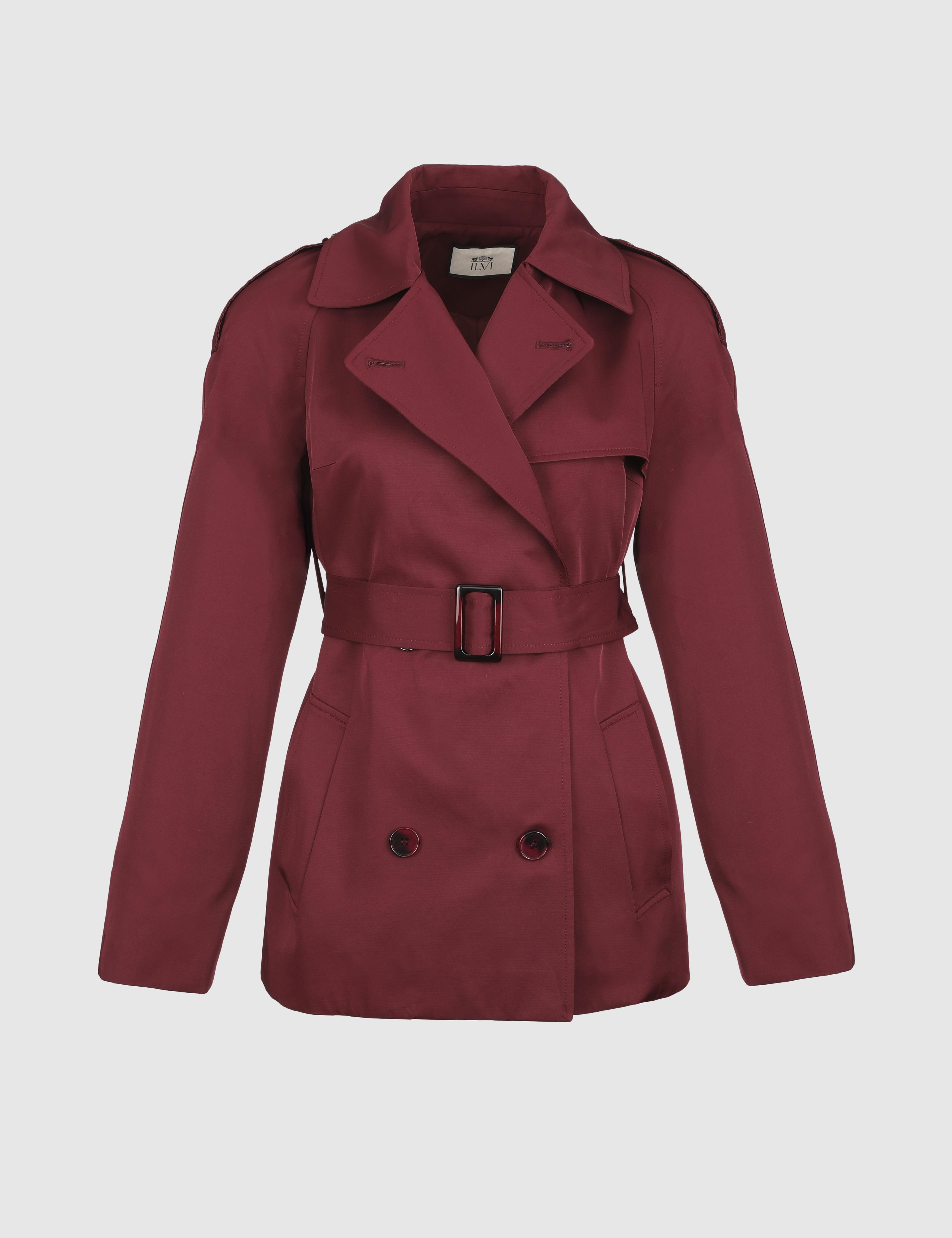 Alissia Burgundy Women's Trench Coat