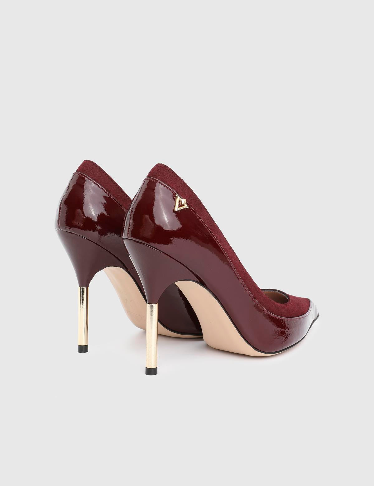 Alles Burgundy Patent Leather Suede Women's Pump