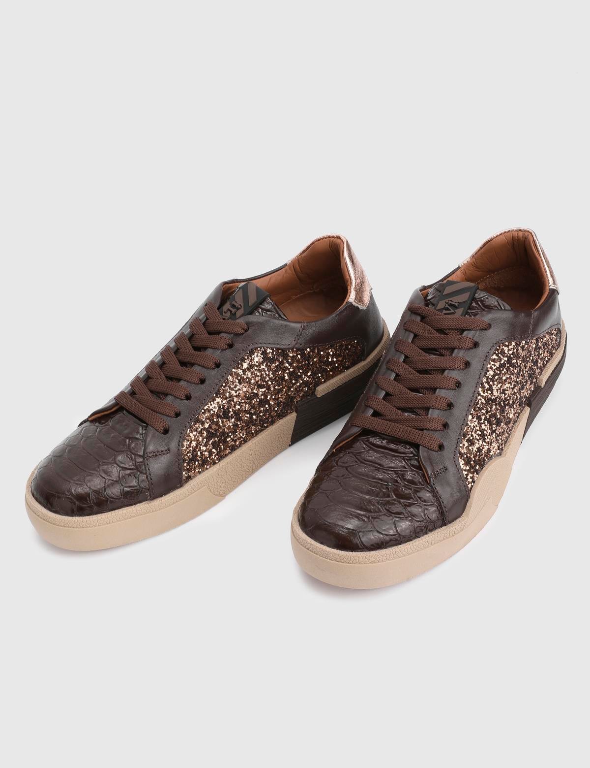 Allure Brown Leather Women's Sneaker