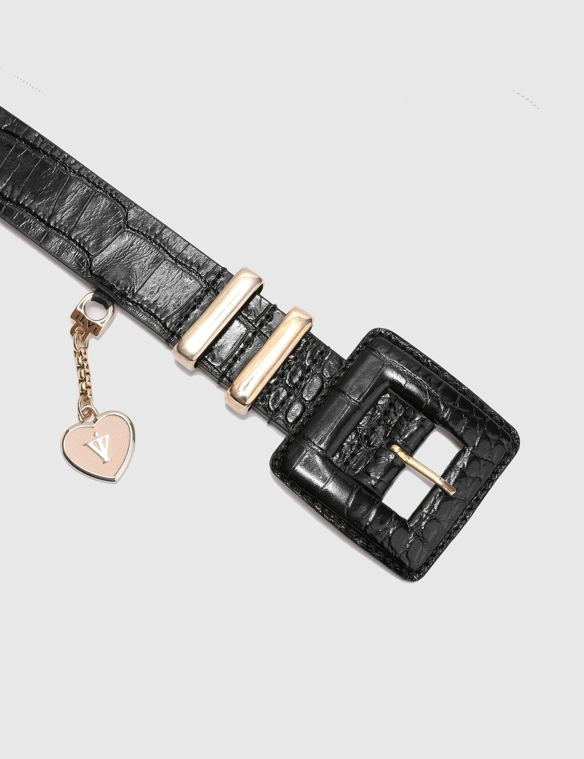 Alves Black Crocodile Leather Women's Belt