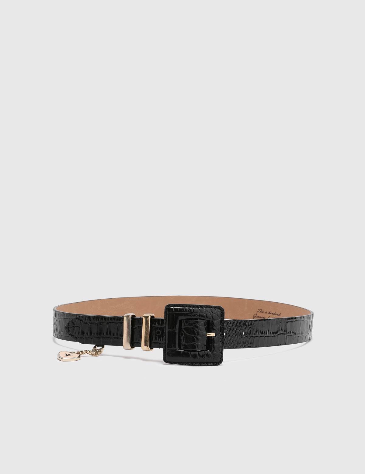 Alves Black Crocodile Leather Women's Belt
