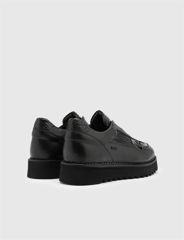 Alwyn Black Snake Leather Men's Loafer