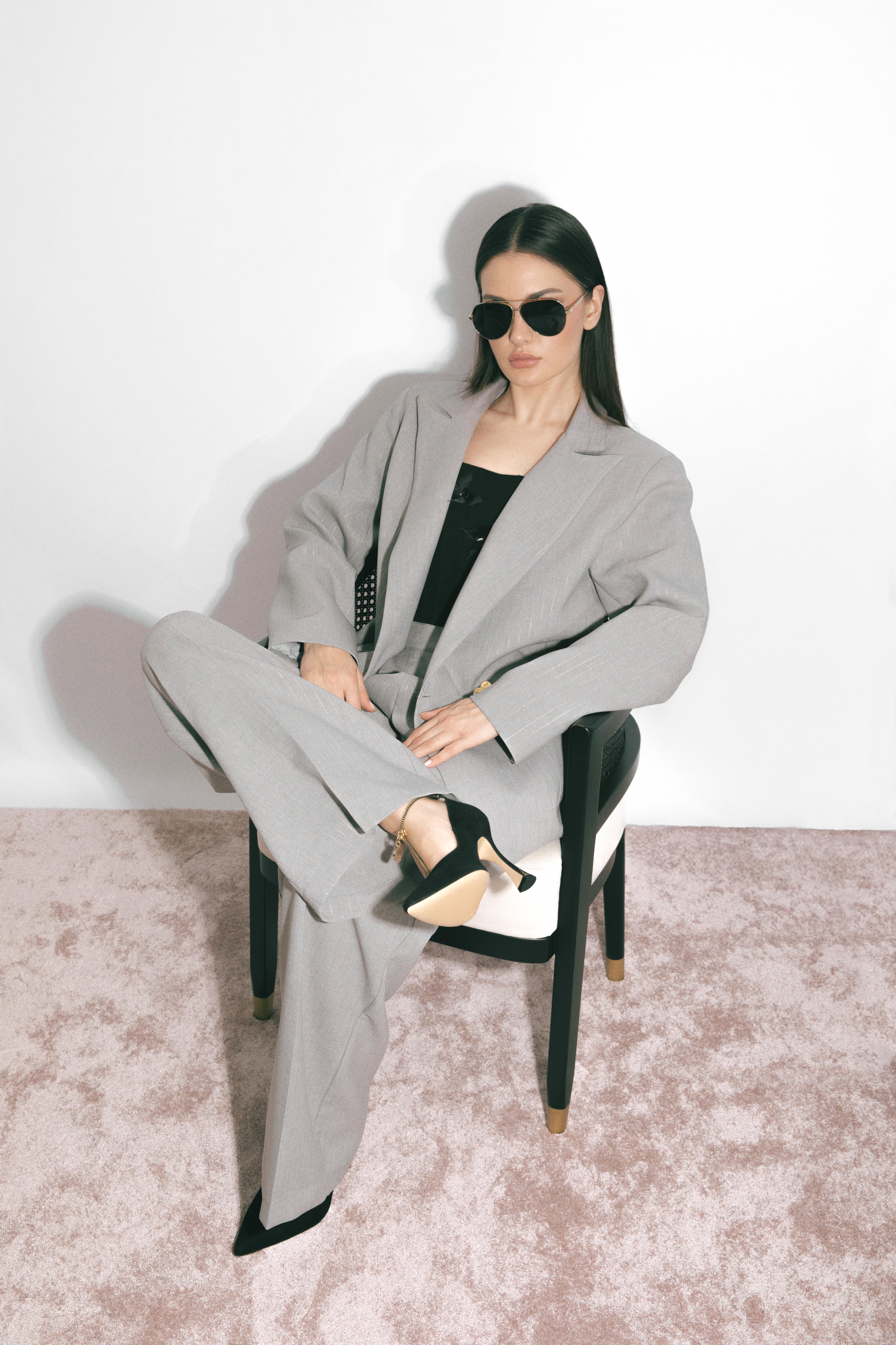 Alyones Grey Women's Palazzo Trousers