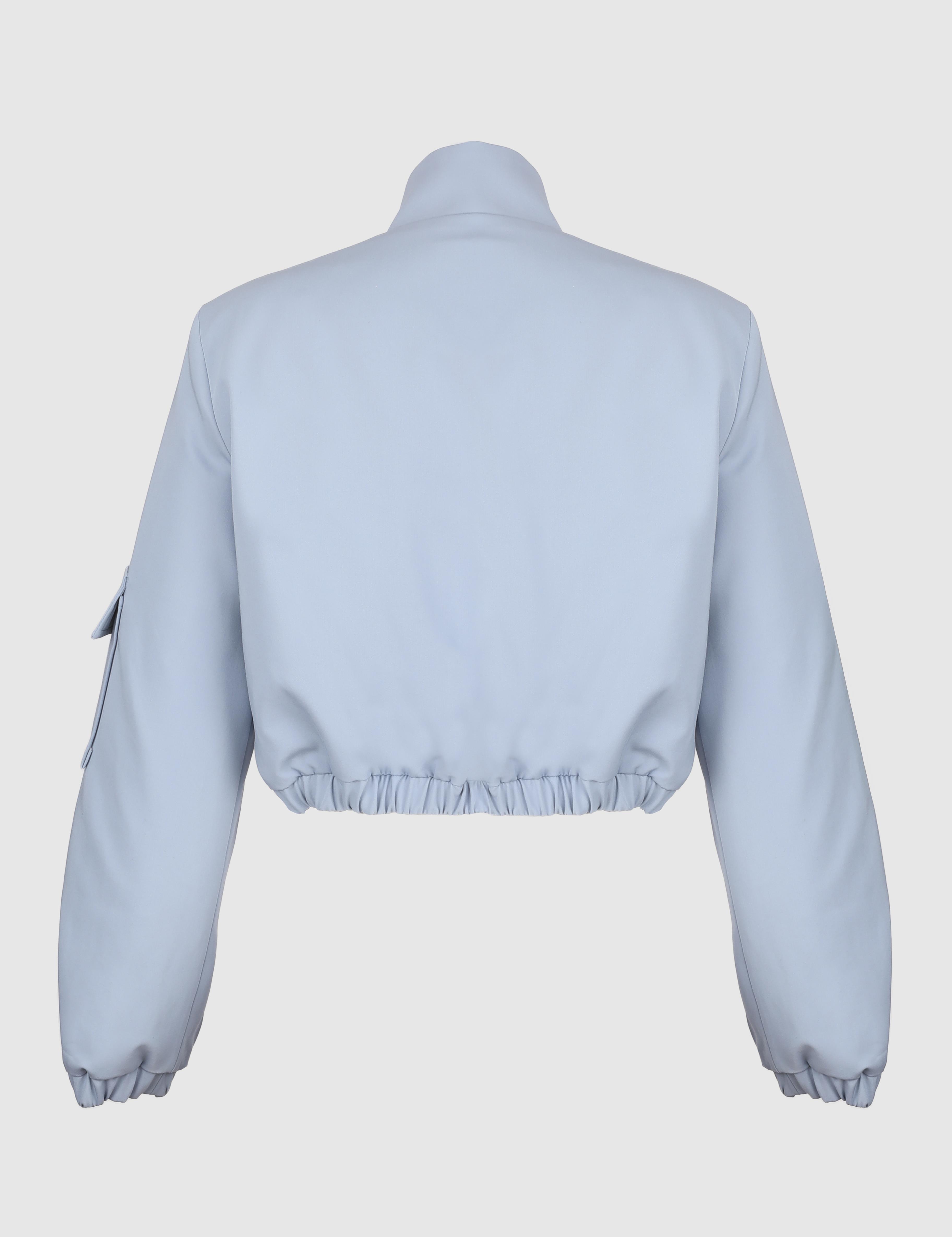 Ambra Blue Women's Crop Bomber Jacket