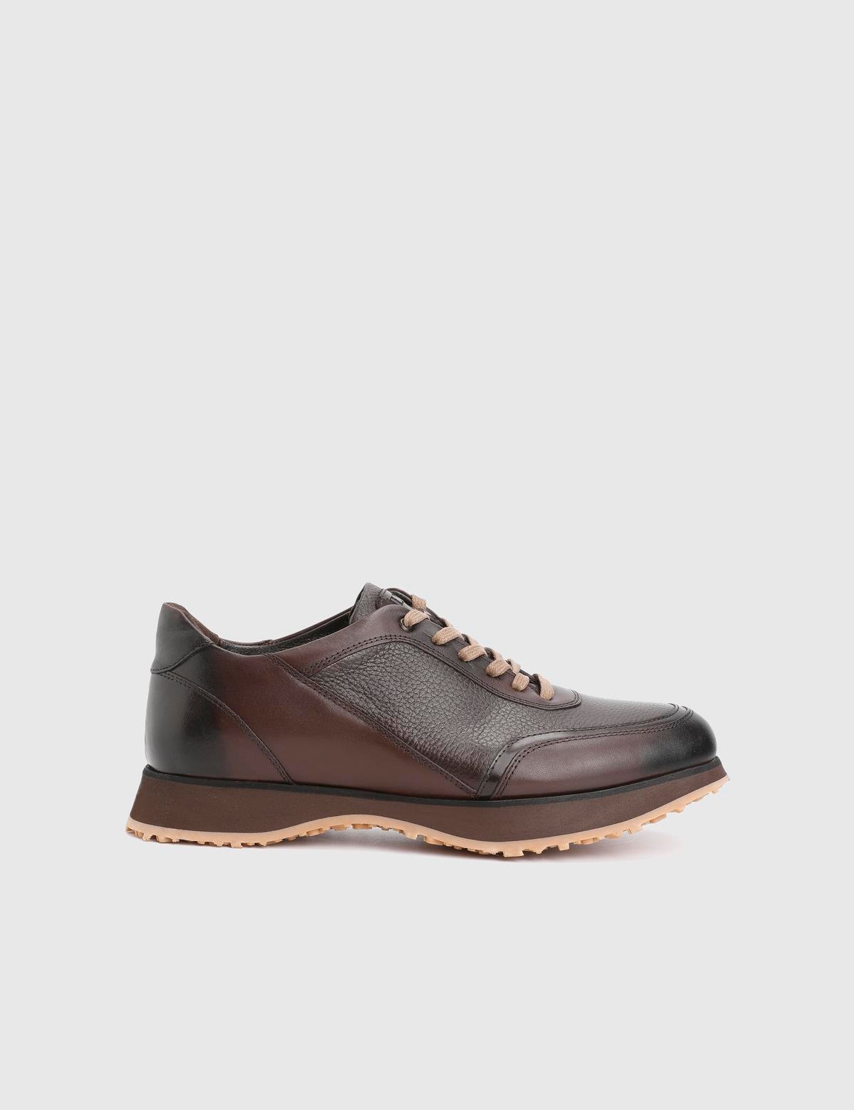 Ancis Brown Leather Men's Sneaker