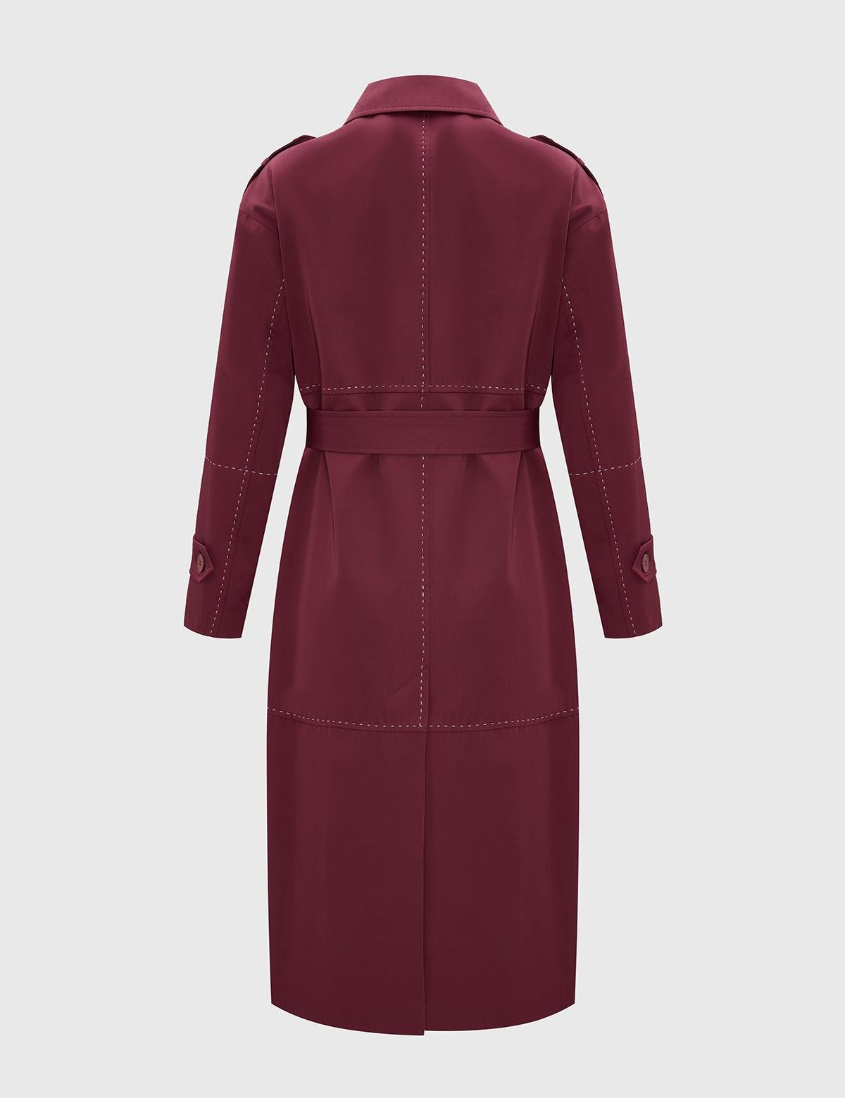 Andrada Burgundy Women's Trench Coat