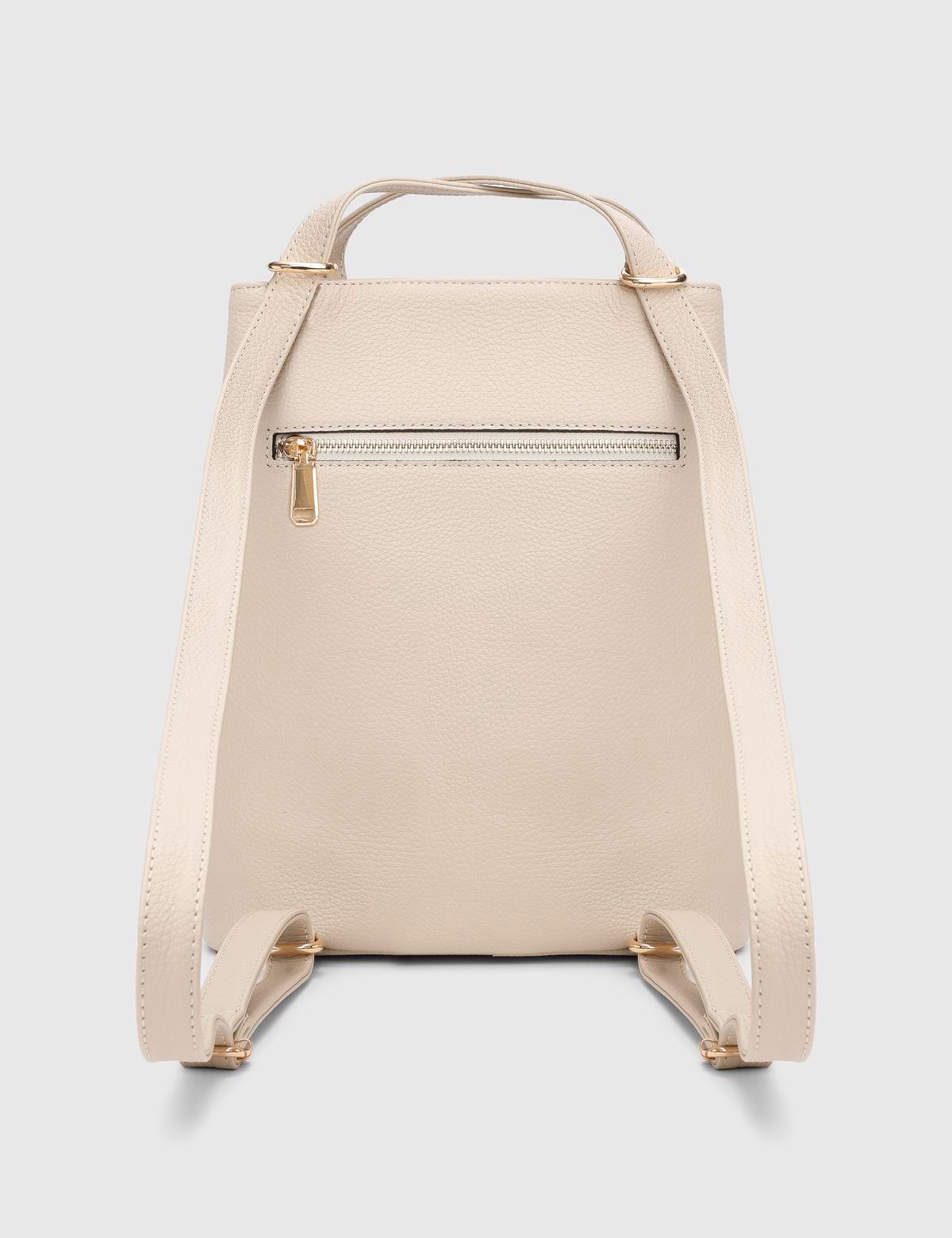 Anke Beige Floater Leather Women's Backpack