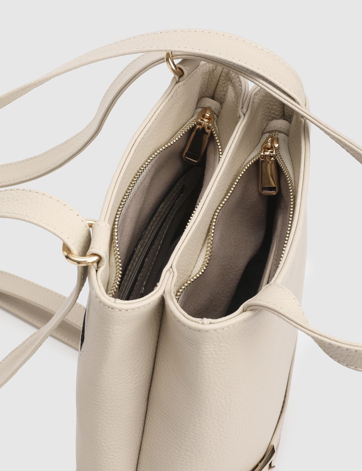 Anke Beige Floater Leather Women's Backpack