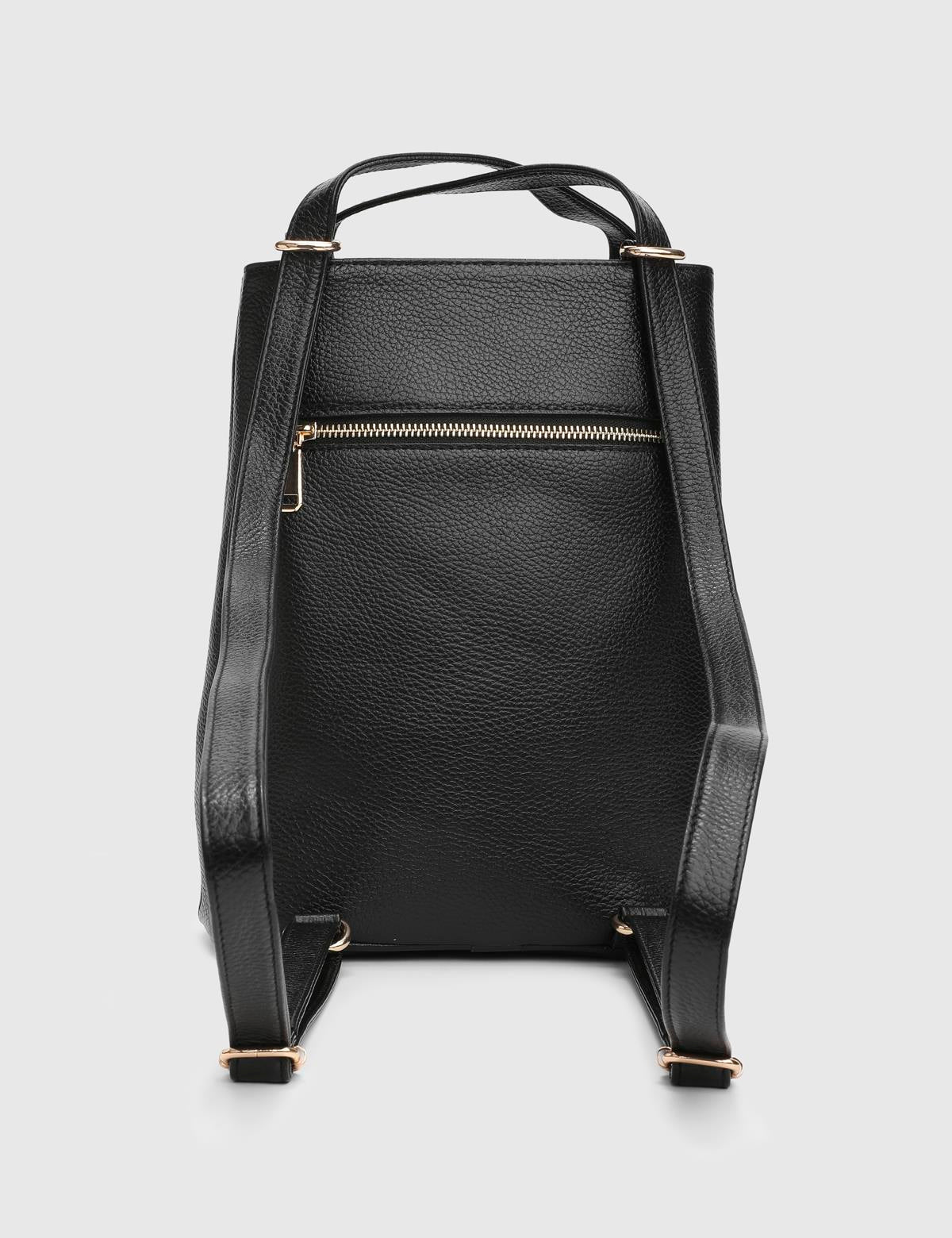 Anke Black Floater Leather Women's Backpack