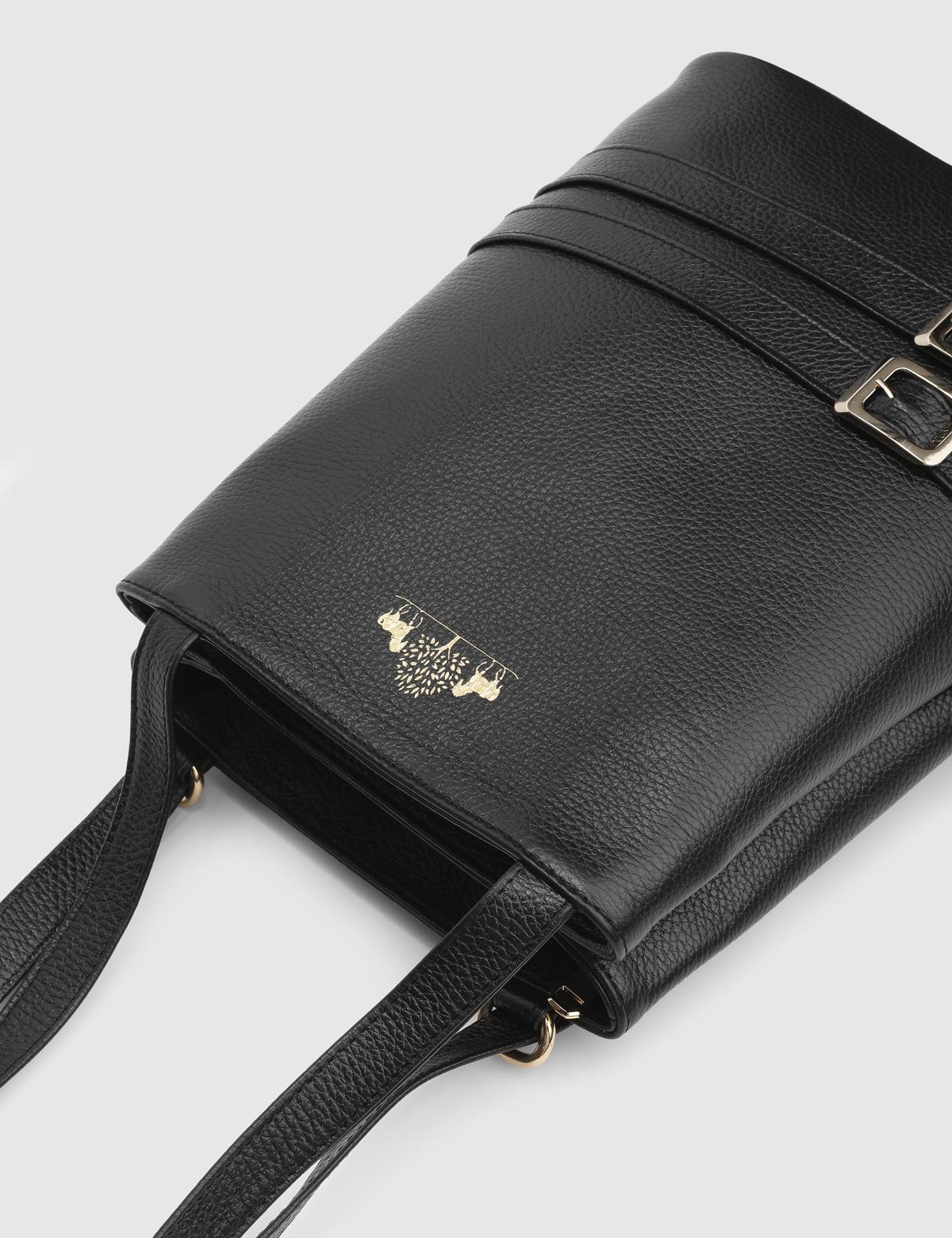 Anke Black Floater Leather Women's Backpack