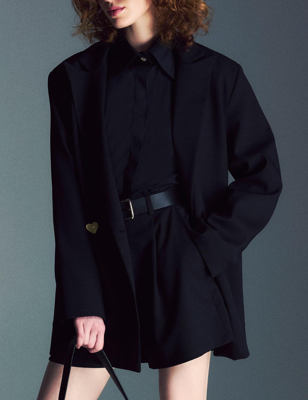 Annalisa Black Women's Oversized Jacket