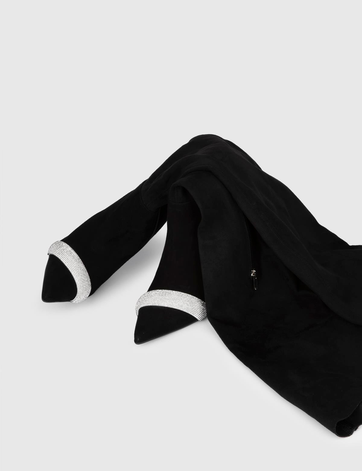 Ansgar Black Suede Leather Women's Heeled High Boot