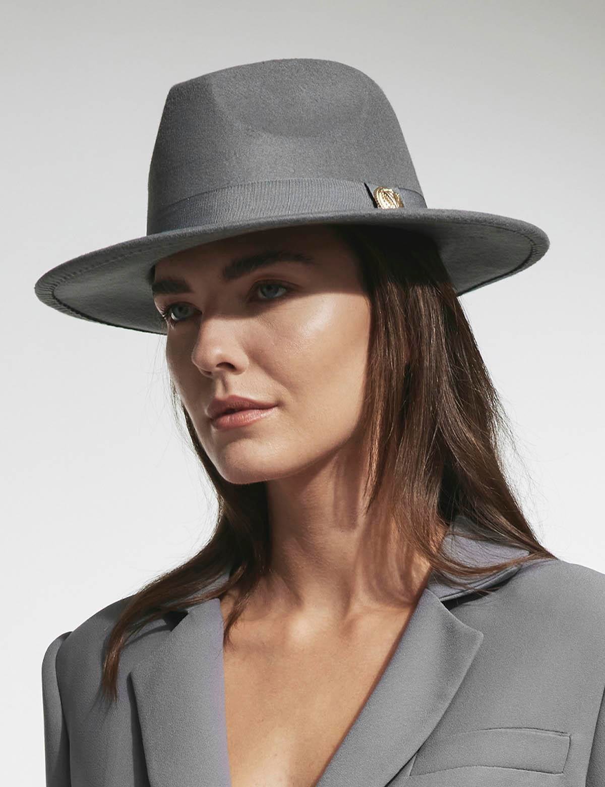 Minako Grey Cashmere Women's Hat