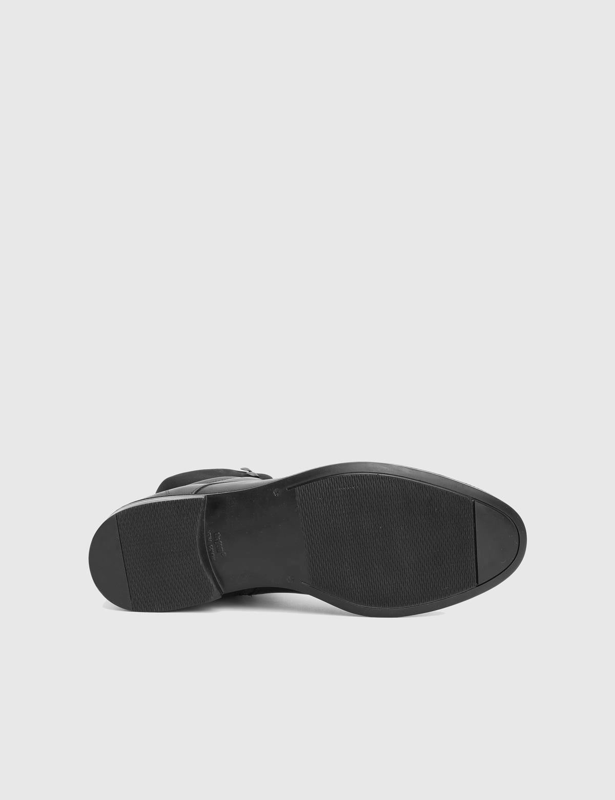 Armando Black Leather Fabric Men's Boot