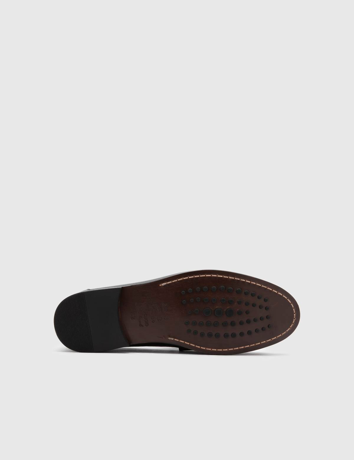 Arrec Black Floater Leather Men's Loafer