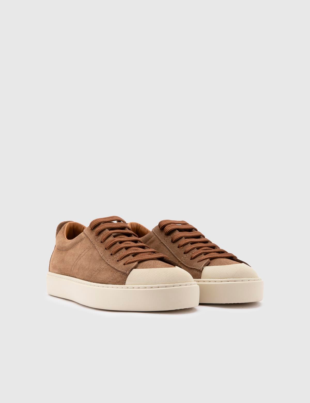Augusto Saddle Brown Suede Leather Men's Sneaker