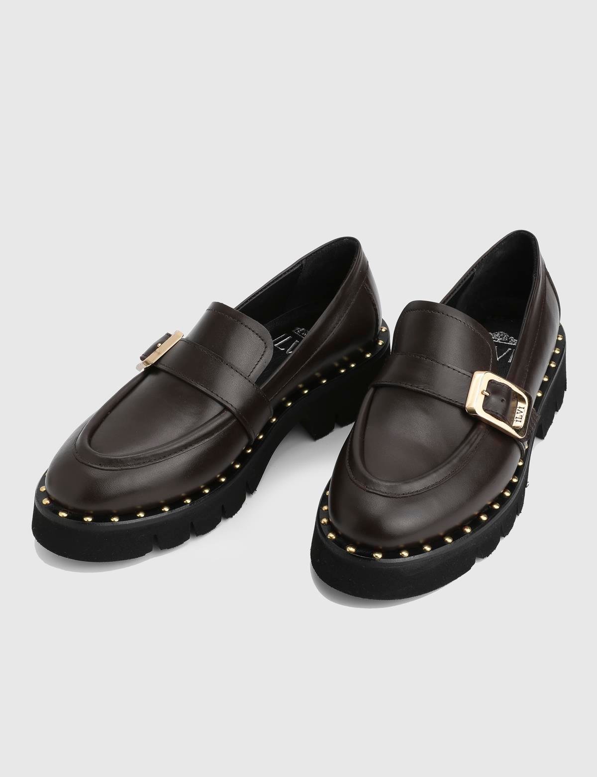Avilia Brown Leather Women's Loafer