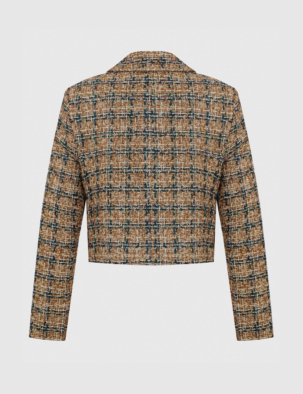 Bauer Braun-Quetzalgrüne Tweedjacke für Damen