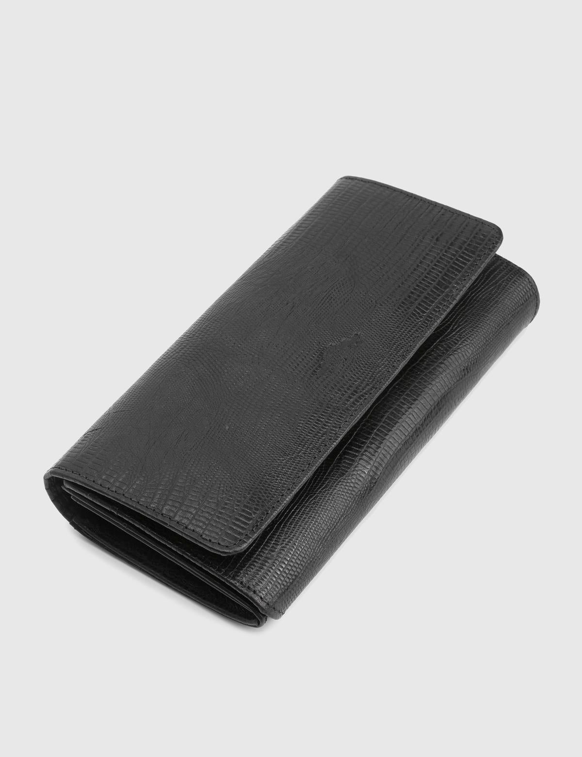 Benson Black Printed Leather Women's Wallet