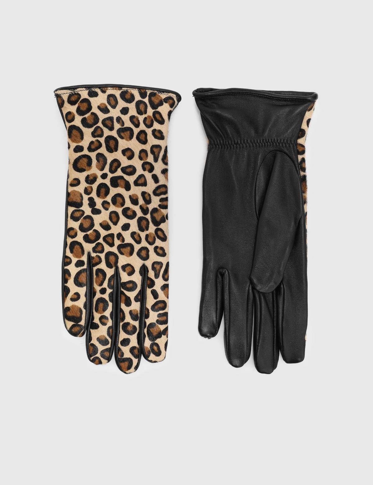 Bera Leopard Foal Fur Women's Leather Gloves