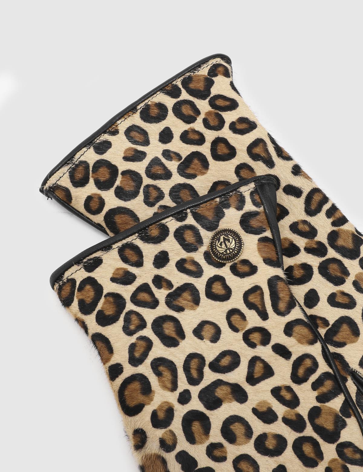 Bera Leopard Foal Fur Women's Leather Gloves