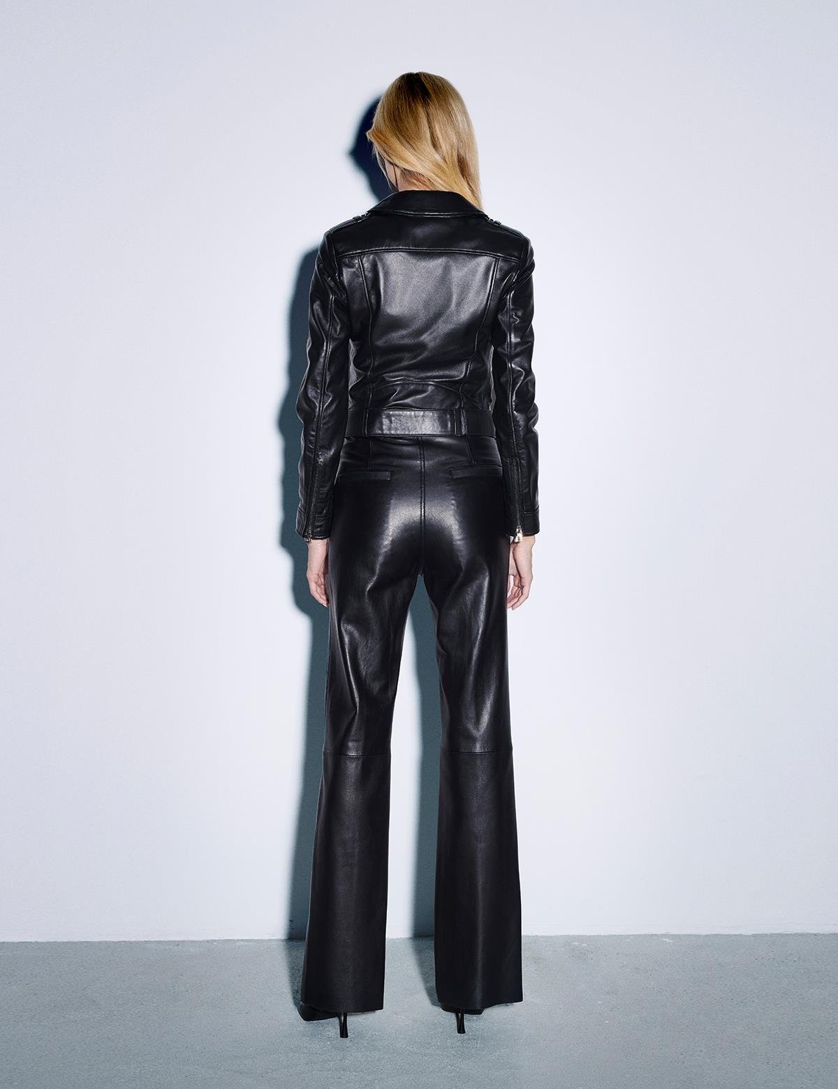 Berta Black Women's Leather Pants