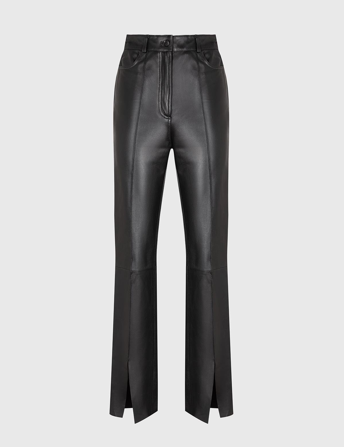 Berta Black Women's Leather Pants
