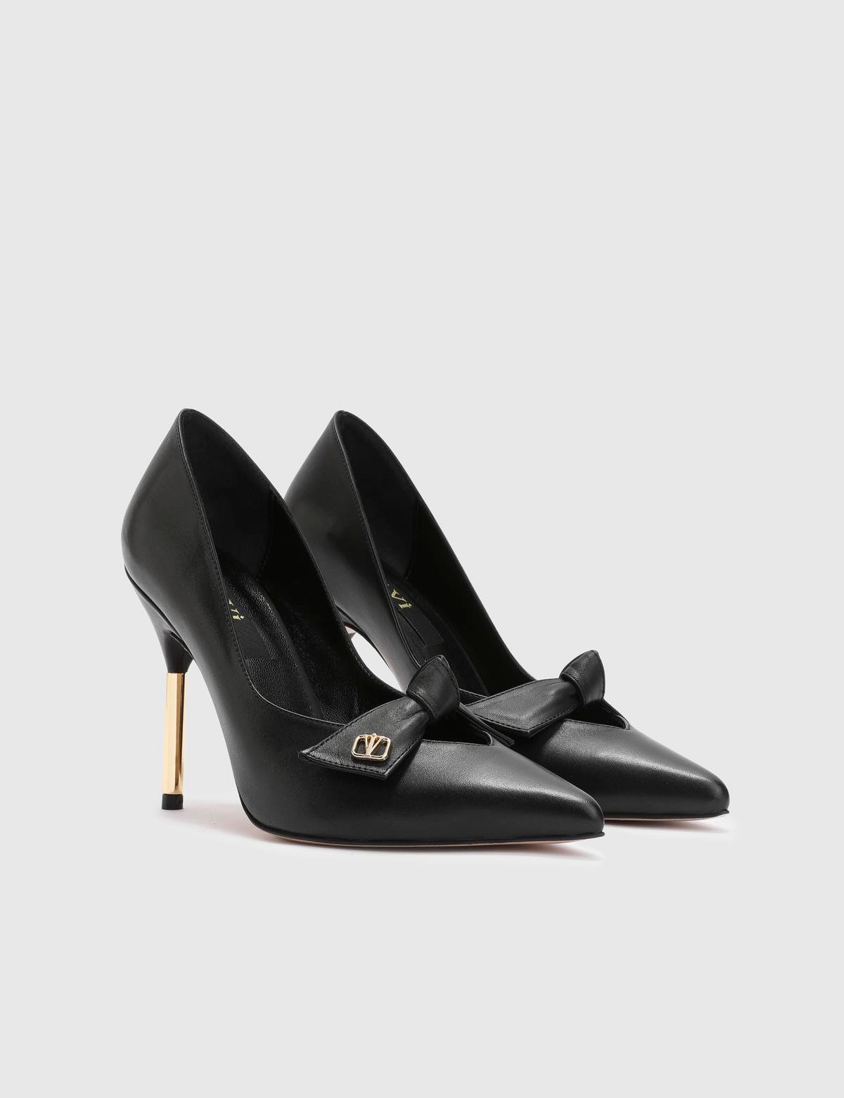 Betty Black Leather Women's Stiletto