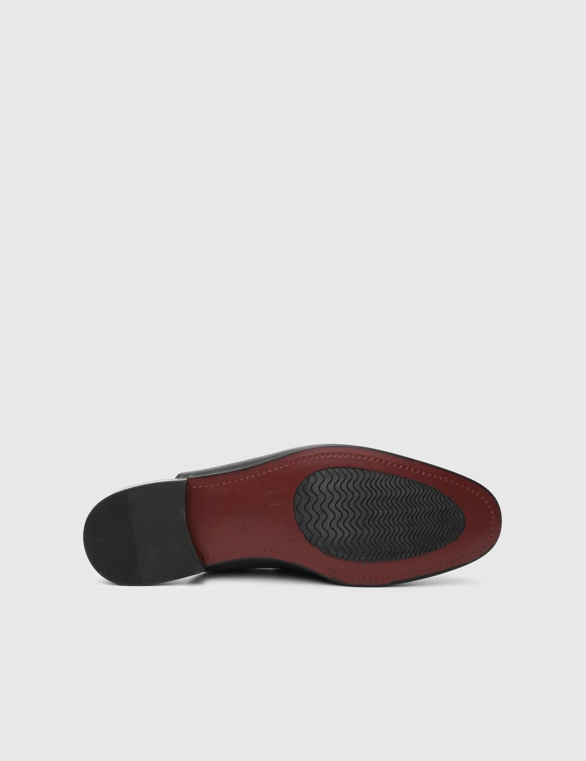 Bilston Black Leather Men's Slipper