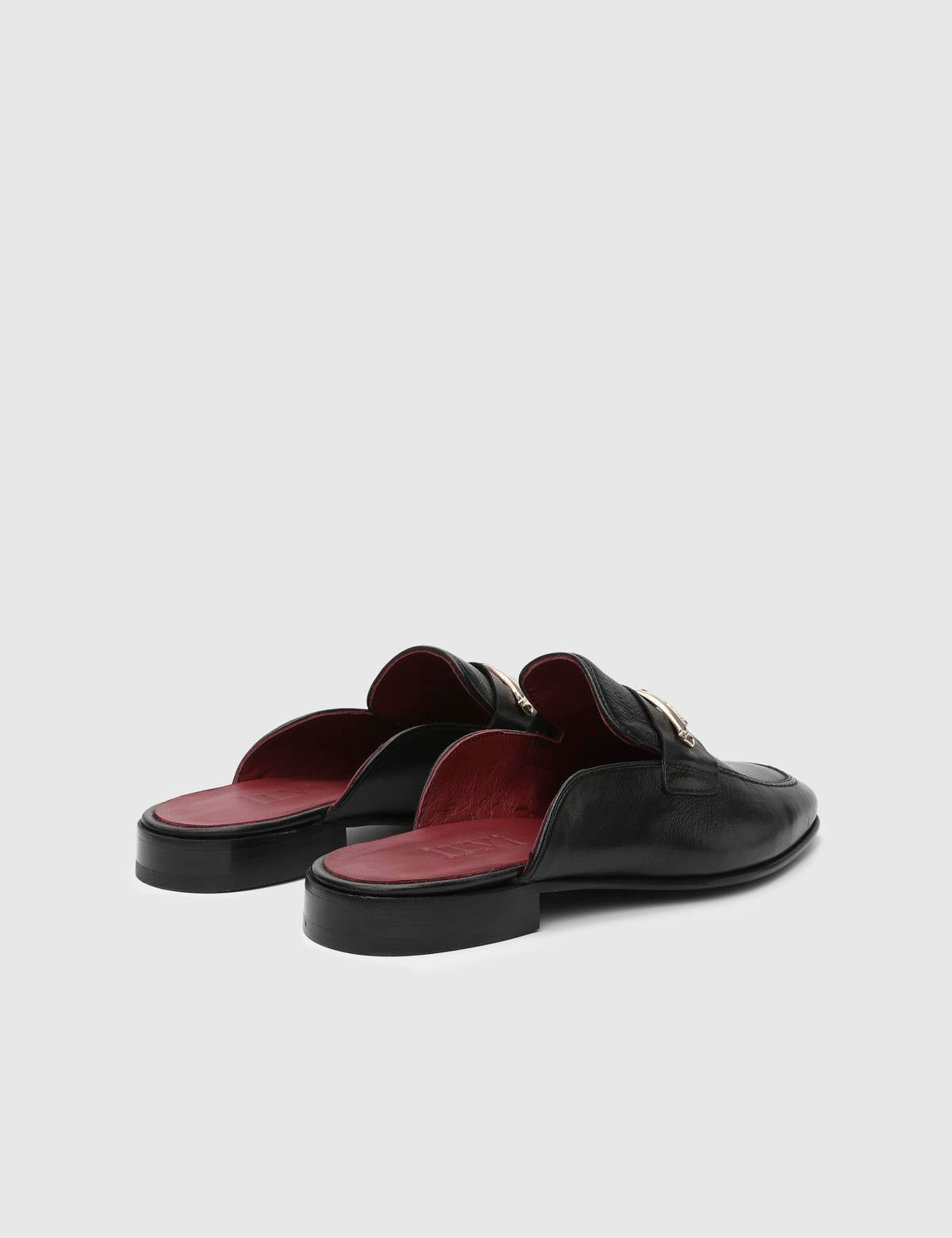 Bilston Black Leather Men's Slipper