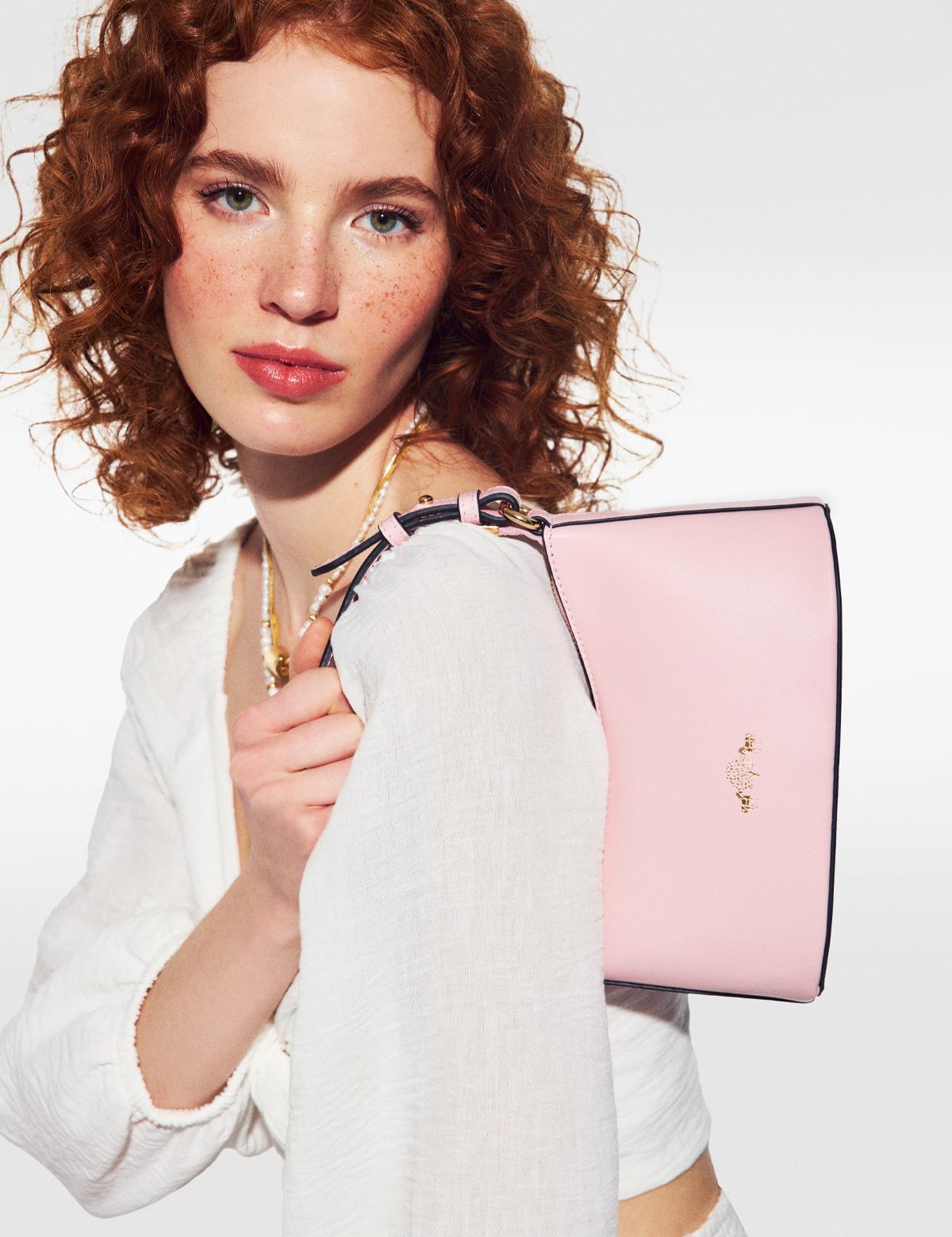 Blaise Pink Floater Leather Women's Shoulder Bag