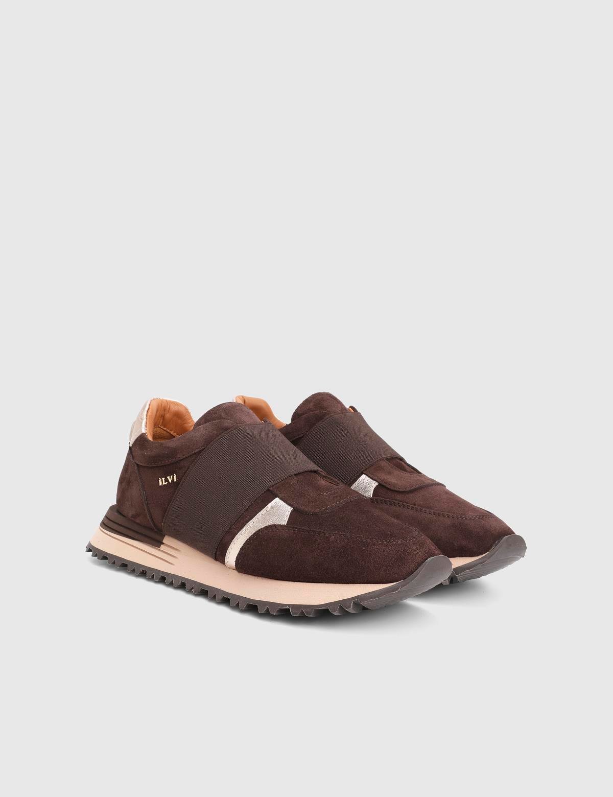 Blendina Brown Suede Leather Women's Sneaker
