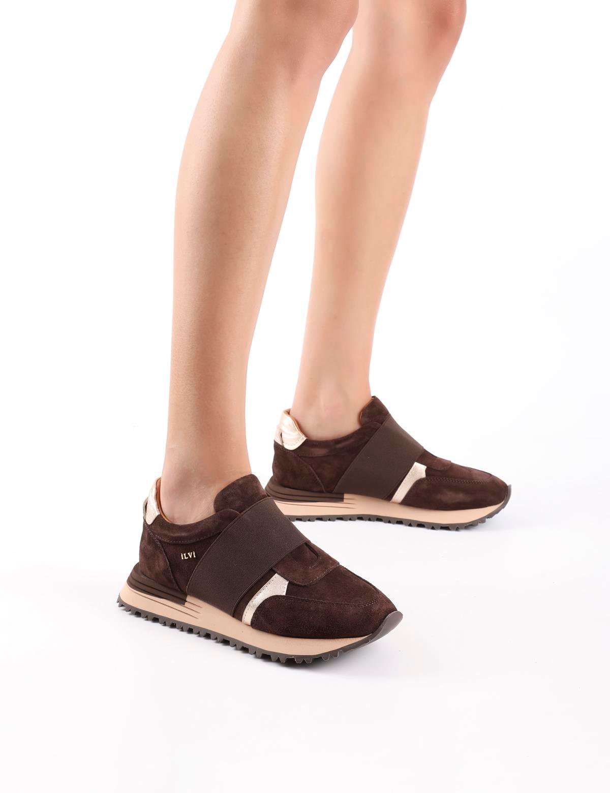 Blendina Brown Suede Leather Women's Sneaker